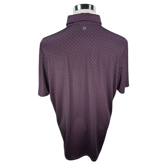 Greyson Polo Shirt Men’s Large Purple Pink Wolf Print Laurel Creek Golf AOP - Picture 5 of 10